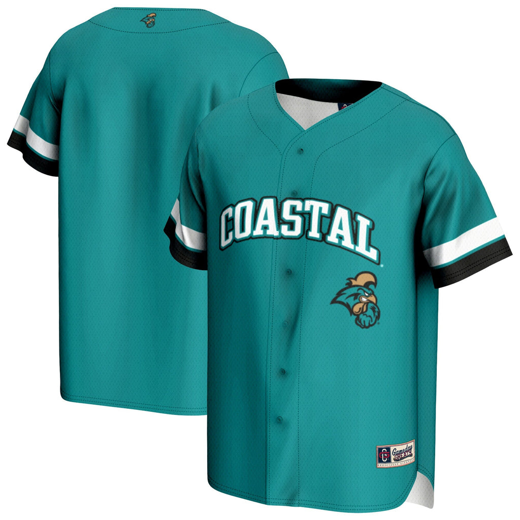 Coastal Carolina Chanticleers Baseball Jersey - Teal product image 1, provided for visual reference and product detail review
