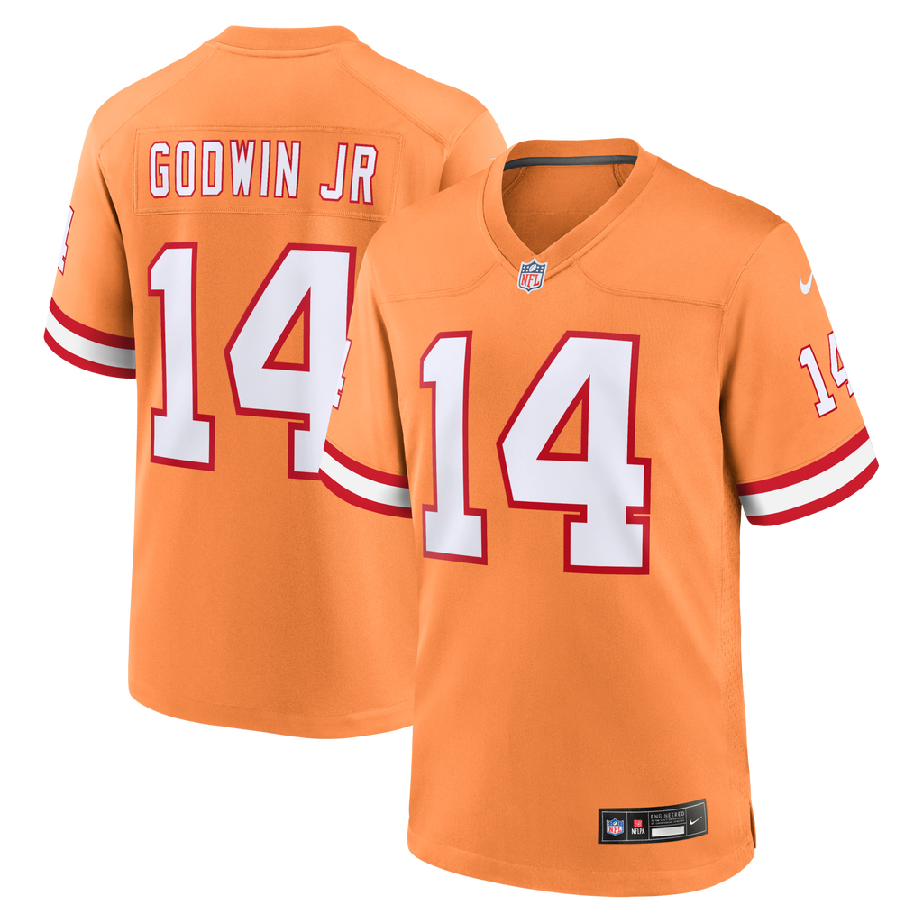 Tampa Bay Buccaneers Chris Godwin Jr. Orange Alternate Game Player Jersey product image 1, provided for visual reference and