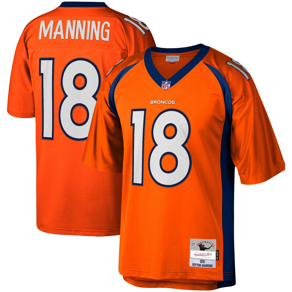Denver Broncos Peyton Manning Orange Legacy Replica Jersey product image 1, provided for visual reference and product detail