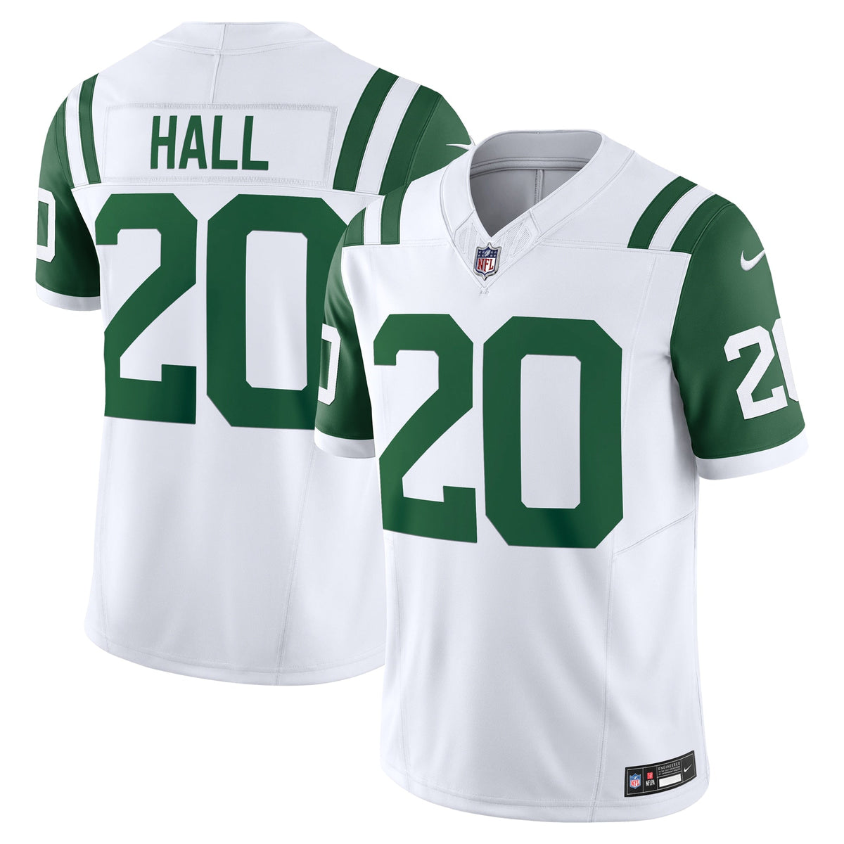 New York Jets Breece Hall White Classic Alternate Vapor F.U.S.E. Limited Jersey product image 2, provided for visual
