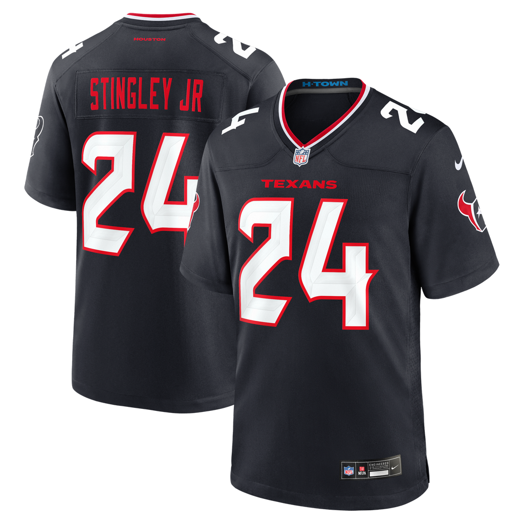 Houston Texans Derek Stingley Jr. Navy Game Jersey product image 2, provided for visual reference and product detail review
