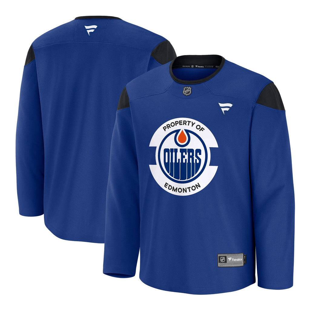 Edmonton Oilers Royal Practice Jersey product image 1, provided for visual reference and product detail review