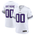 Minnesota Vikings White Alternate Custom Game Jersey product image 1, provided for visual reference and product detail review