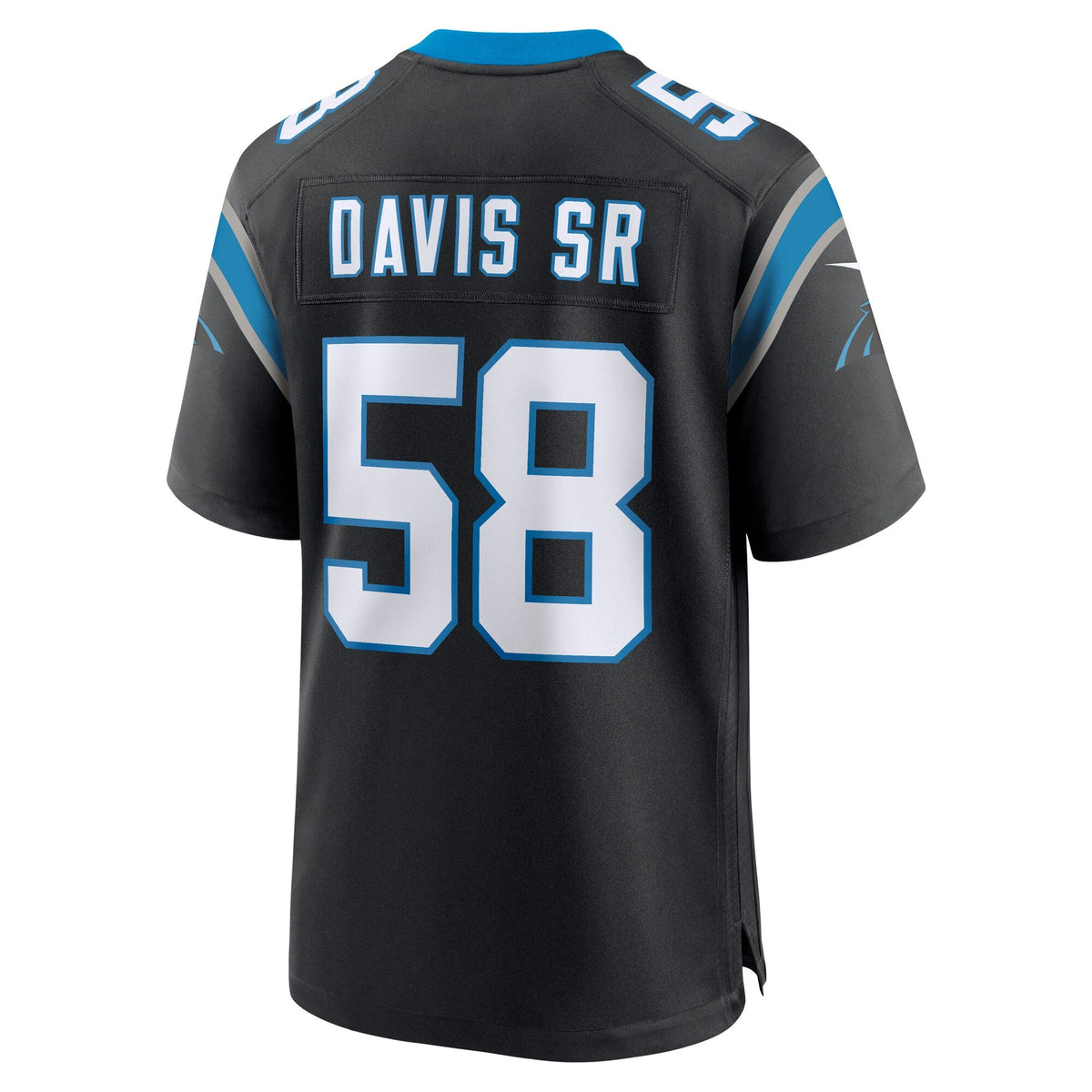 Carolina Panthers Thomas Davis Sr. Black Team Retired Game Jersey product image 4, provided for visual reference and product