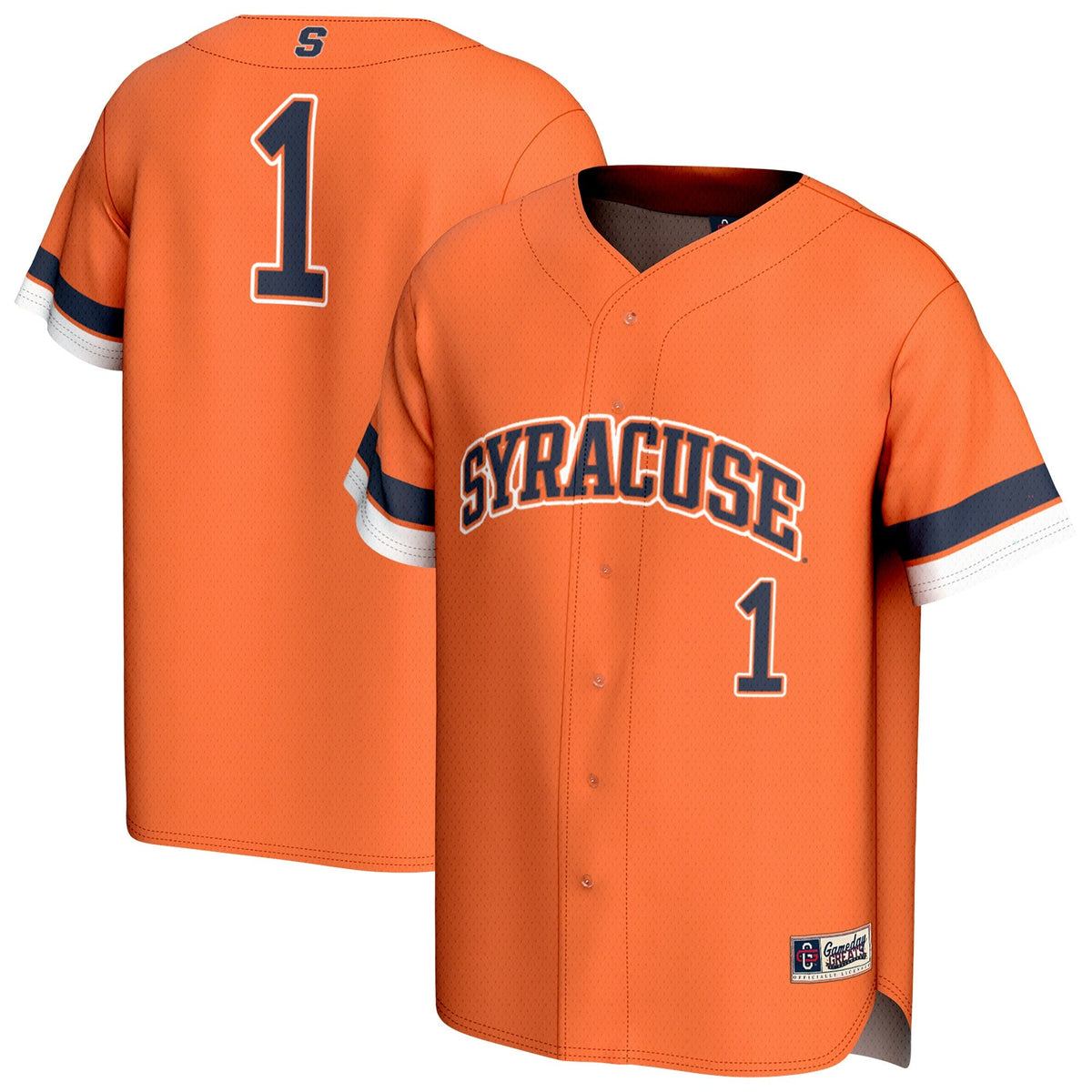Syracuse Orange Lightweight Collegiate Baseball Fashion Jersey - Orange product image 2, provided for visual reference and