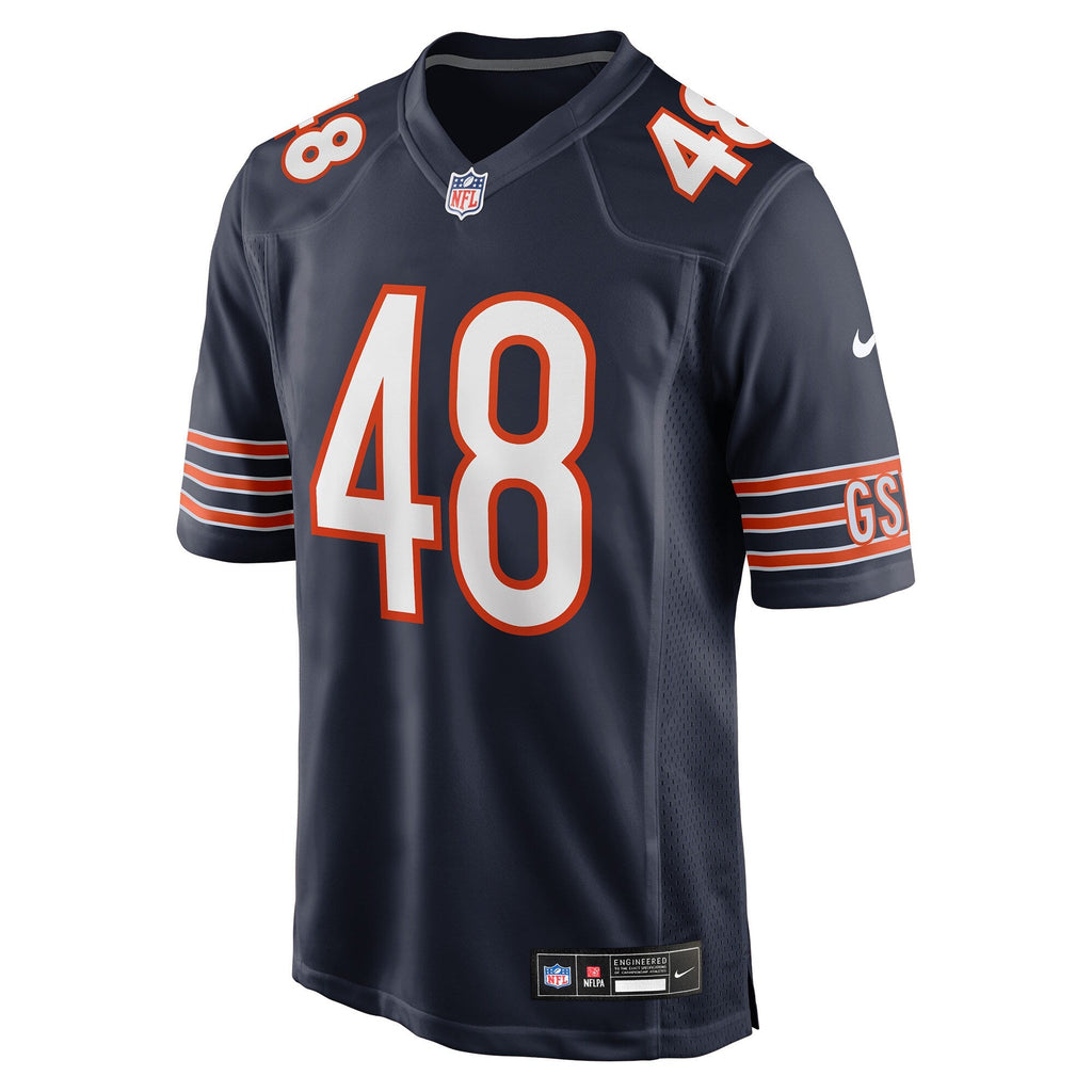 Chicago Bears D'Marco Jackson Navy Team Game Jersey product image 3, provided for visual reference and product detail review