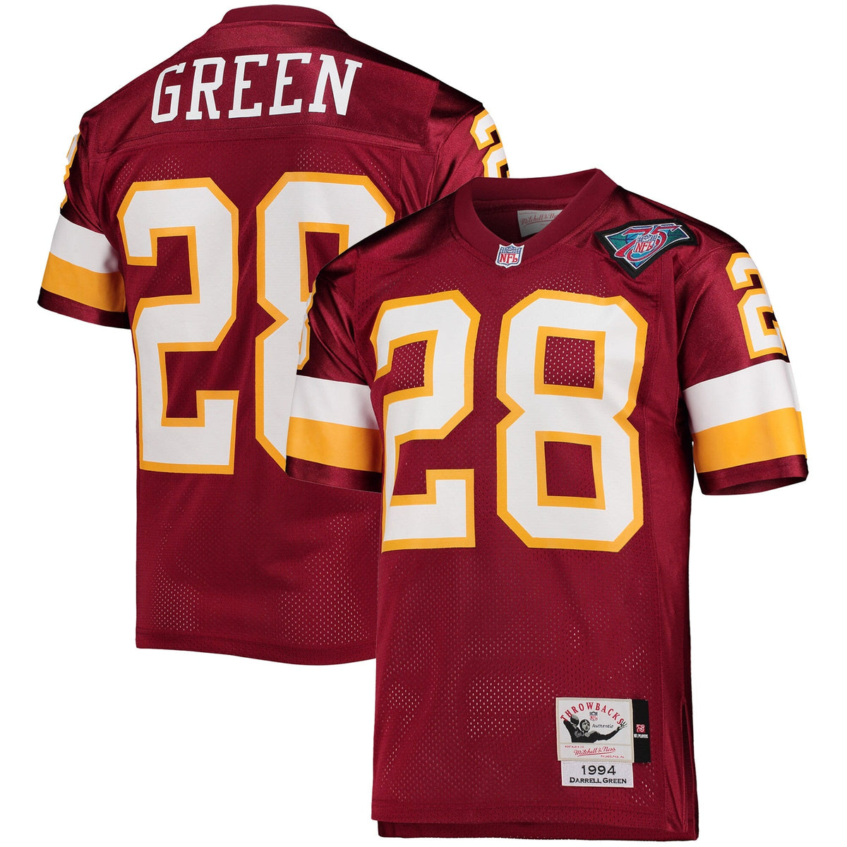 Washington Football Team 1994 Darrell Green Burgundy Authentic Throwback Retired Player Jersey product image 2, provided for