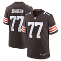 Cleveland Browns Zion Johnson Brown Team Game Jersey product image 1, provided for visual reference and product detail review