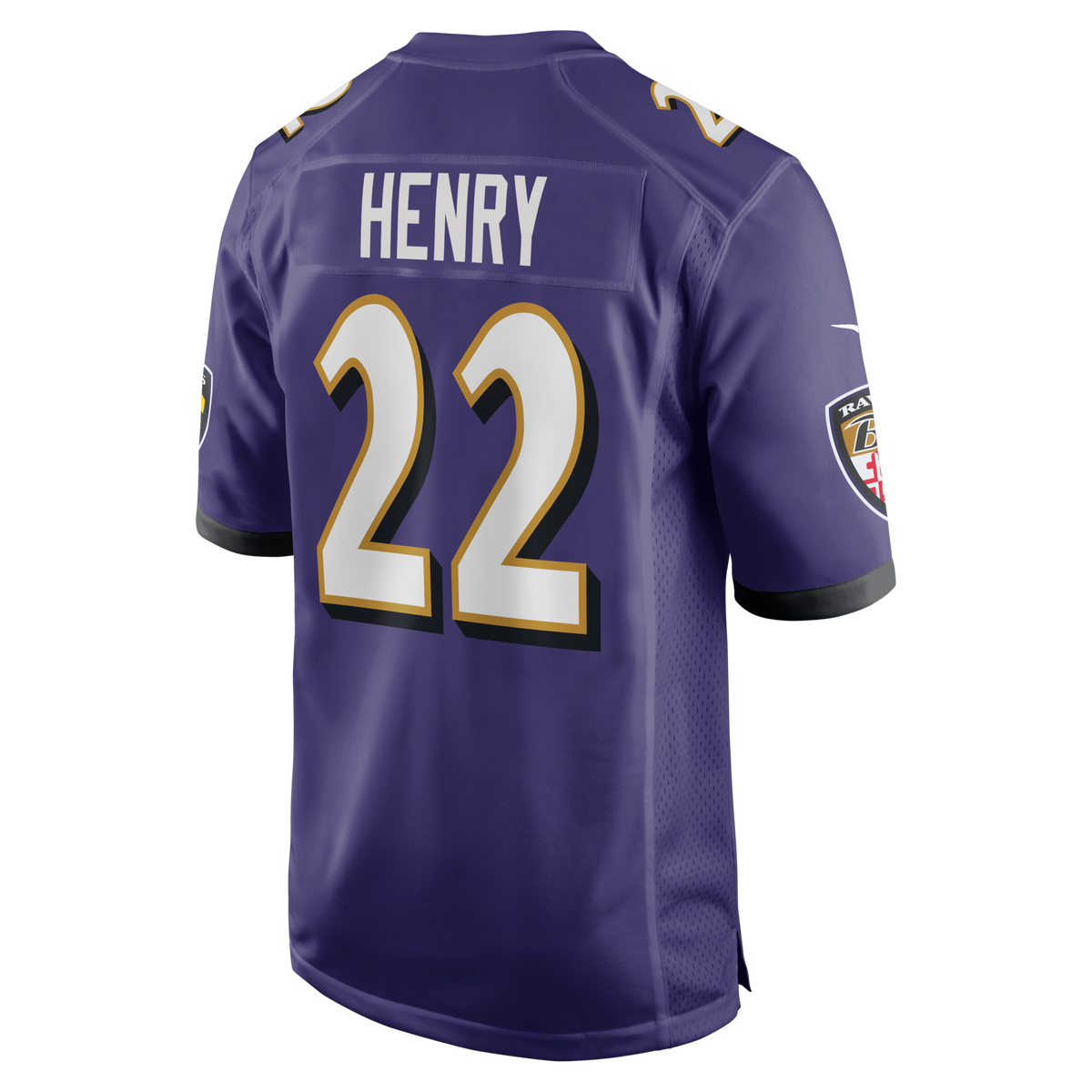Baltimore Ravens Derrick Henry Purple Game Player Jersey product image 3, provided for visual reference and product detail