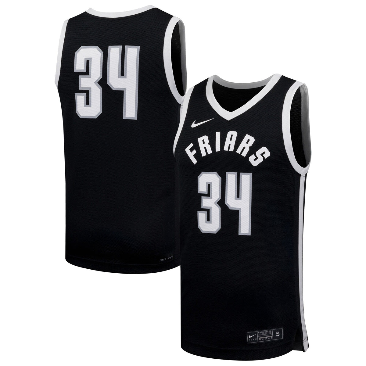 #34 Providence Friars Replica Basketball Jersey - Black product image 2, provided for visual reference and product detail