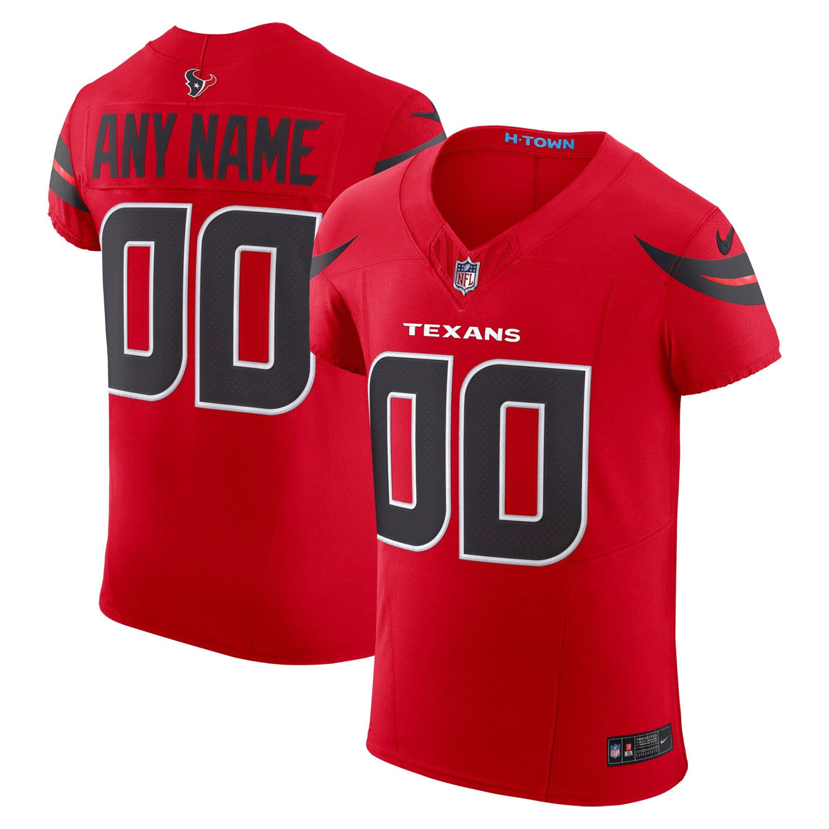 Houston Texans Red Alternate Vapor F.U.S.E. Elite Custom Jersey product image 2, provided for visual reference and product