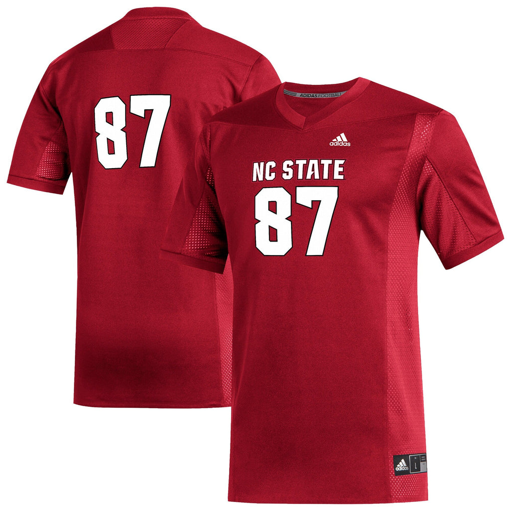 #87 NC State Wolfpack Replica Football Jersey - Red product image 2, provided for visual reference and product detail review