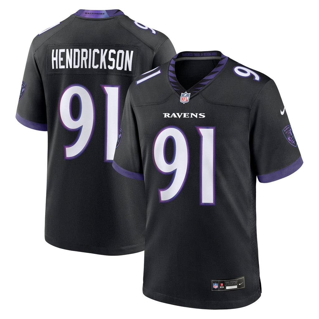 Baltimore Ravens Trey Hendrickson Black Alternate Game Jersey product image 1, provided for visual reference and product