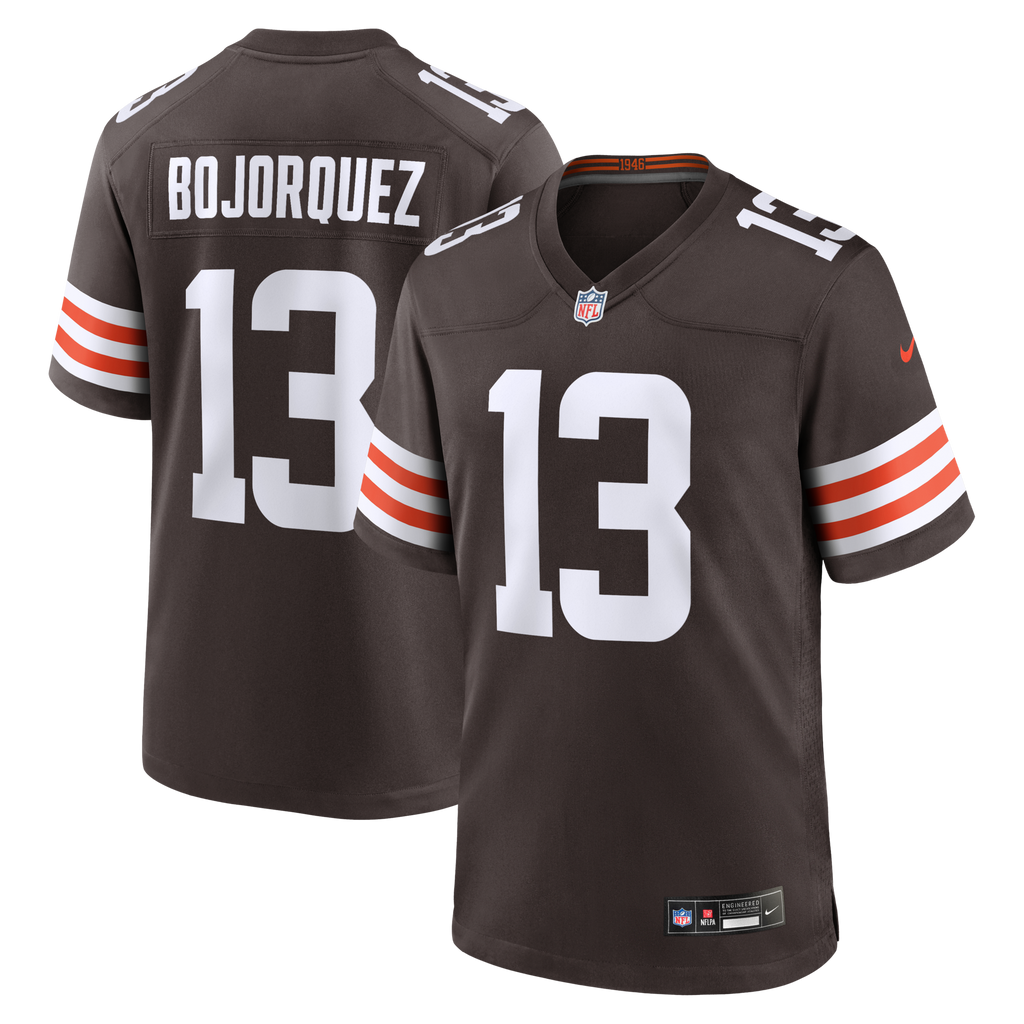 Cleveland Browns Corey Bojorquez Brown Game Jersey product image 1, provided for visual reference and product detail review