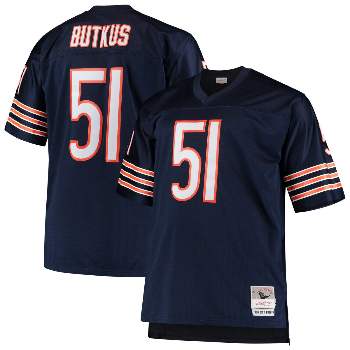 Chicago Bears Dick Butkus Navy Big & Tall 1966 Retired Player Replica Jersey product image 2, provided for visual reference